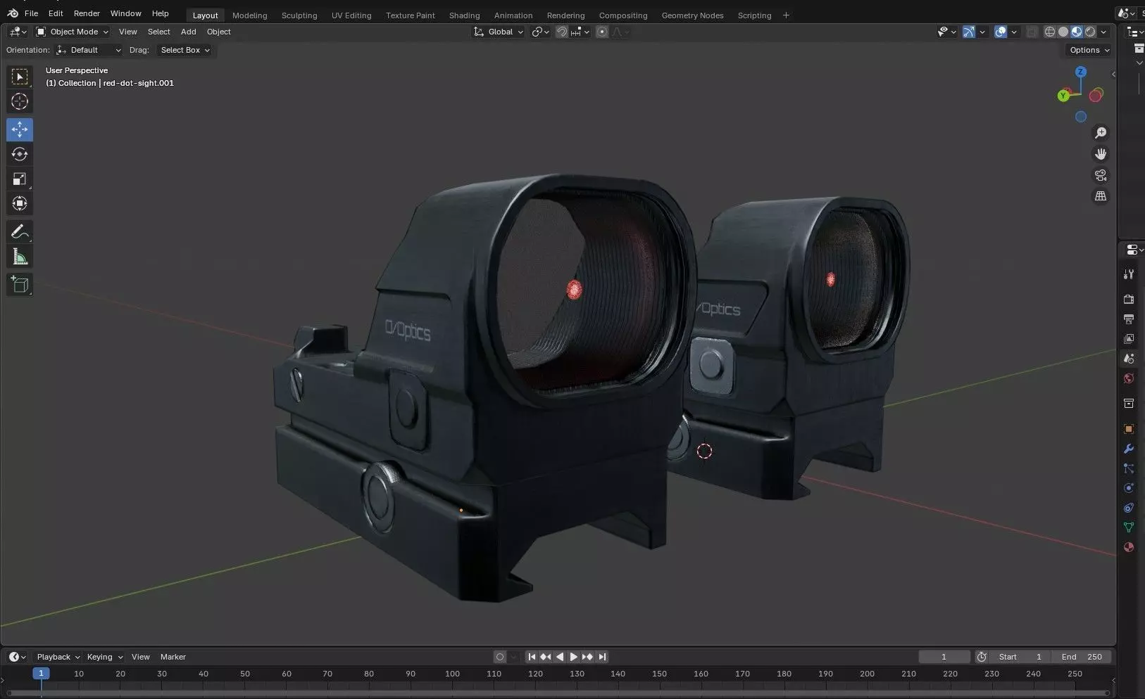 Red Dot Sight Low-poly 3D model_22