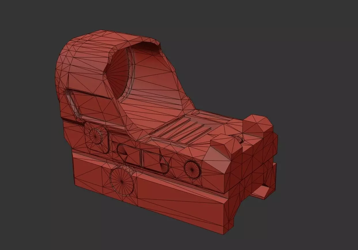 Red Dot Sight Low-poly 3D model_26