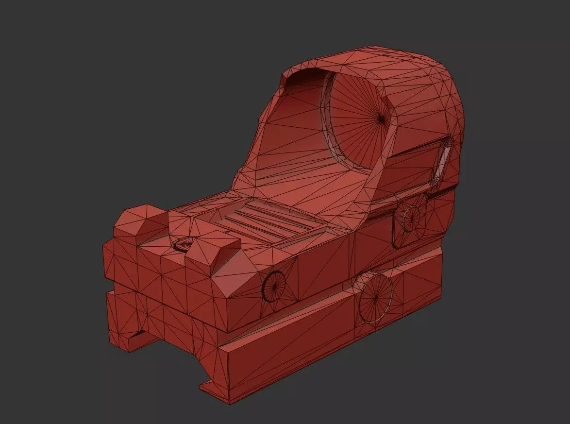 Red Dot Sight Low-poly 3D model_28