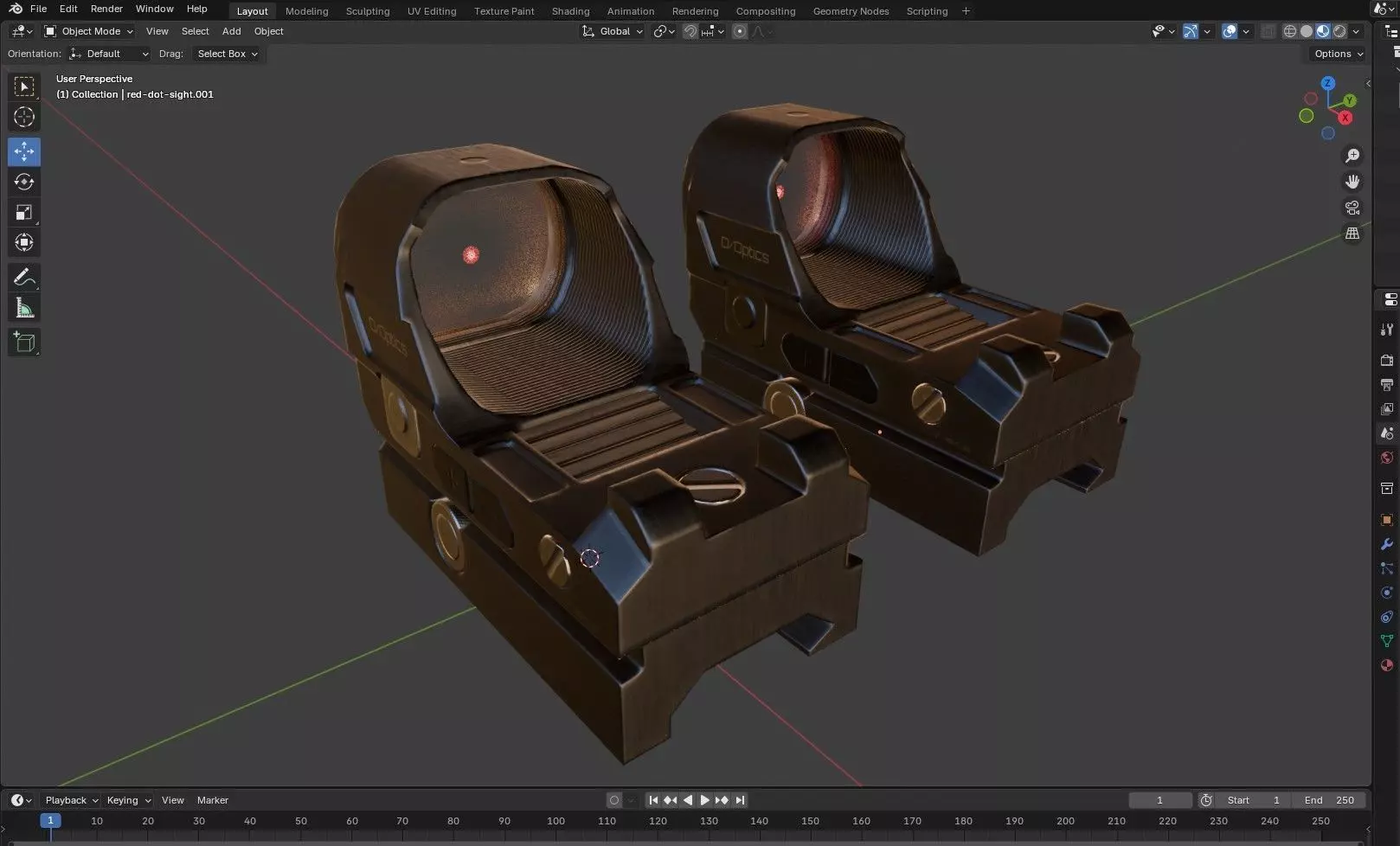 Red Dot Sight Low-poly 3D model_21