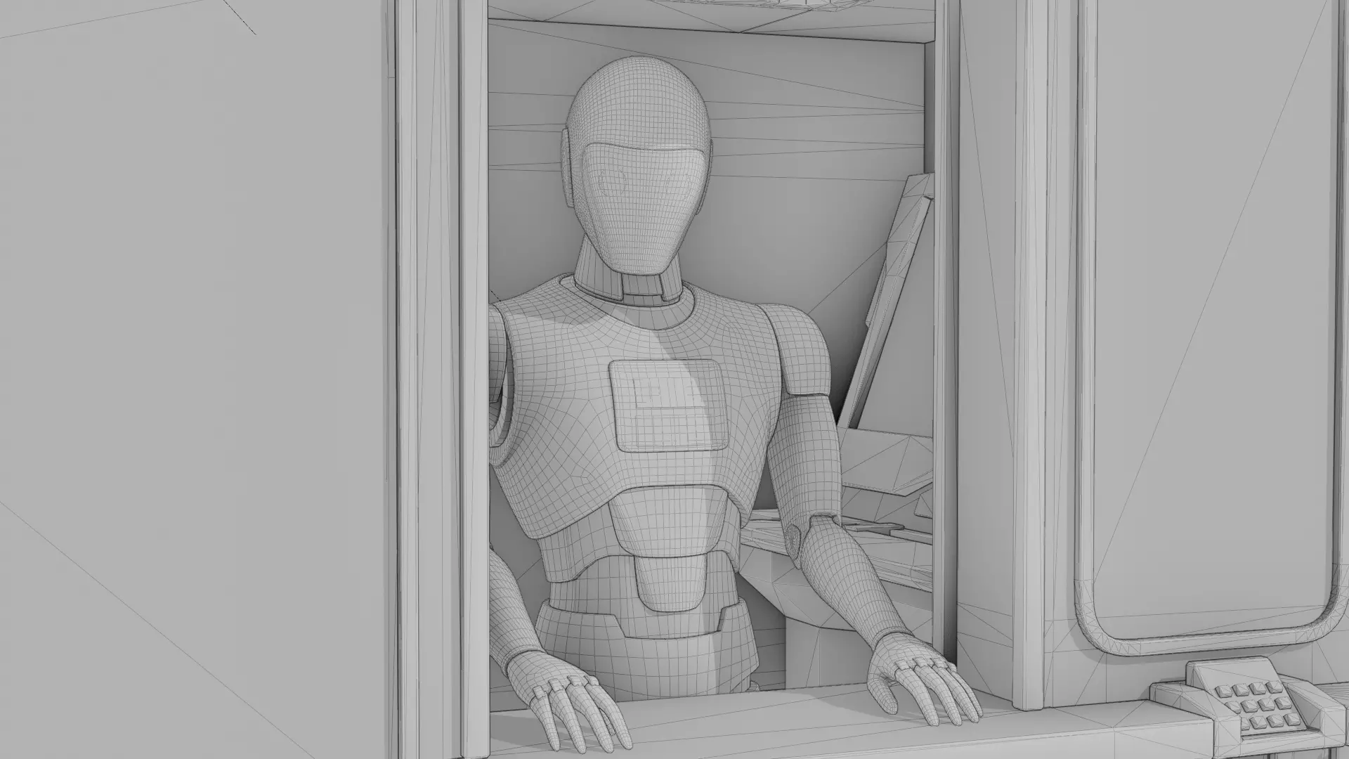 NeoKiosk - Cyberpunk Kiosk - Robot Character Low-poly 3D model_5