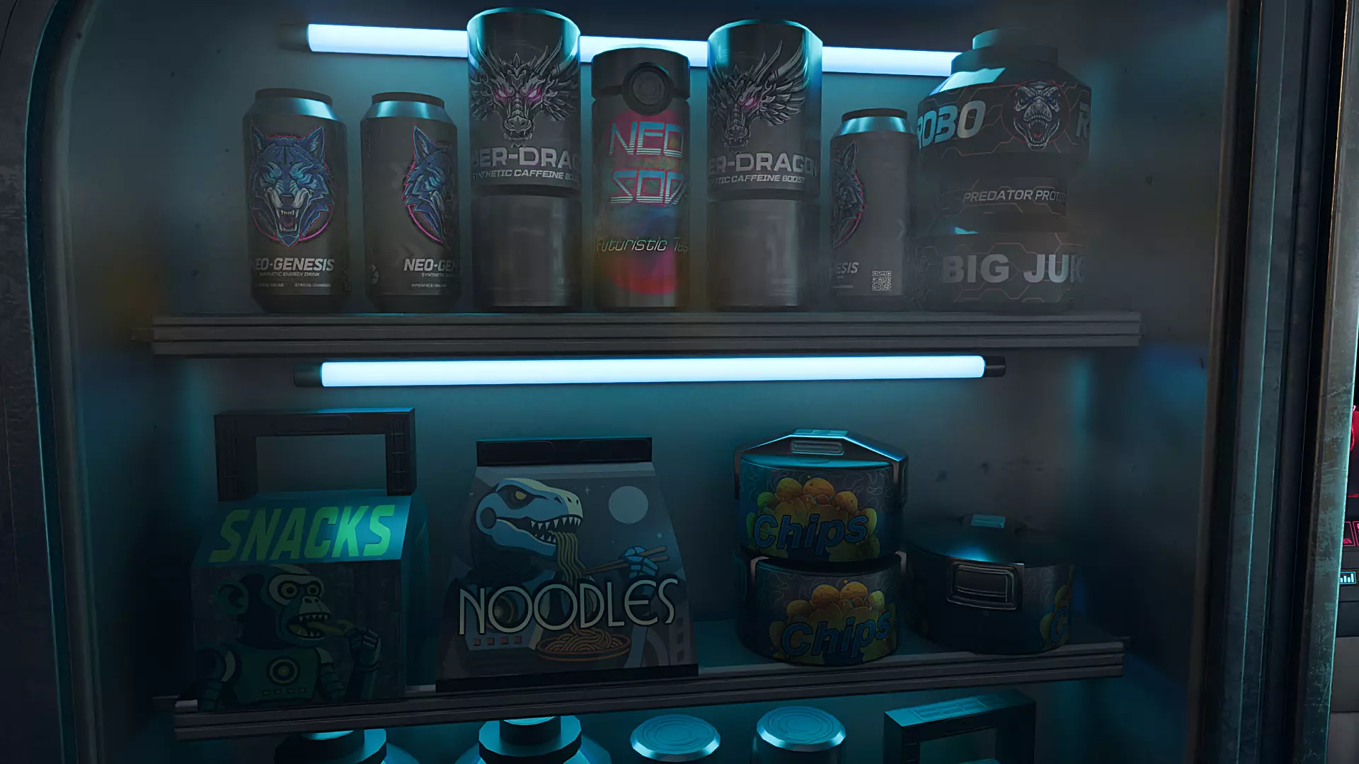 NeoKiosk - Cyberpunk Kiosk - Robot Character Low-poly 3D model_8