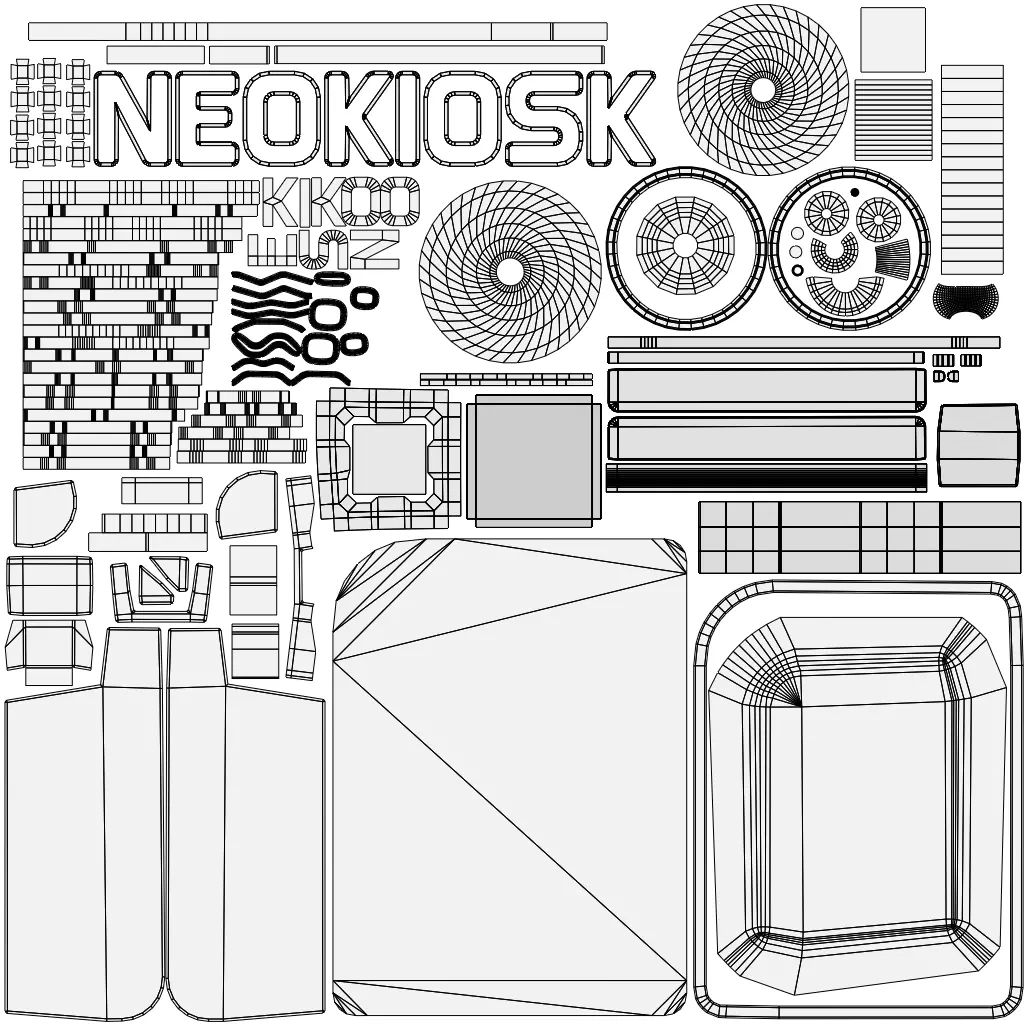 NeoKiosk - Cyberpunk Kiosk - Robot Character Low-poly 3D model_19