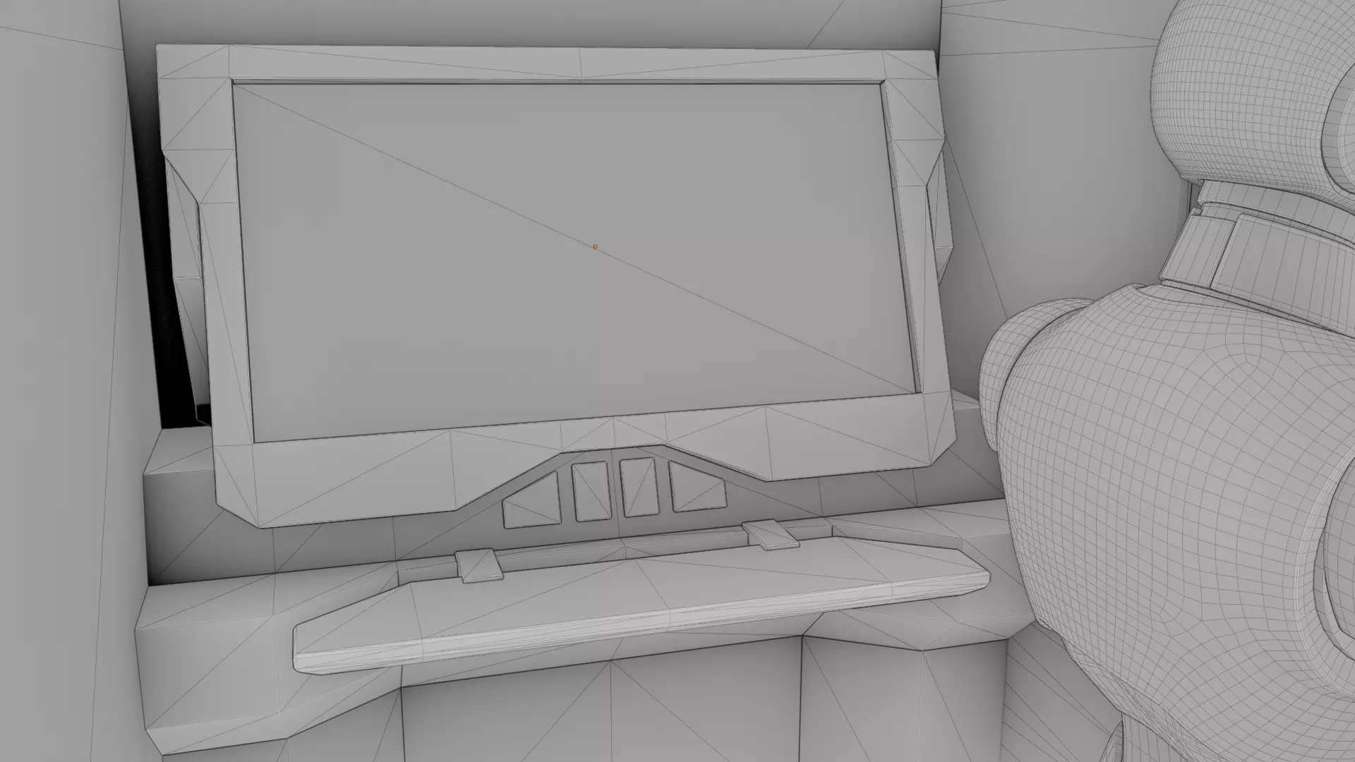 NeoKiosk - Cyberpunk Kiosk - Robot Character Low-poly 3D model_7