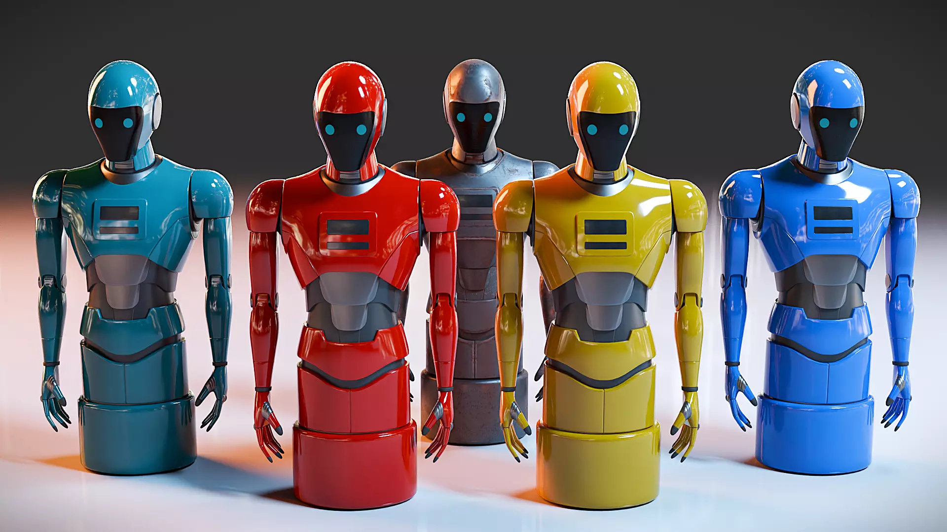 NeoKiosk - Cyberpunk Kiosk - Robot Character Low-poly 3D model_13