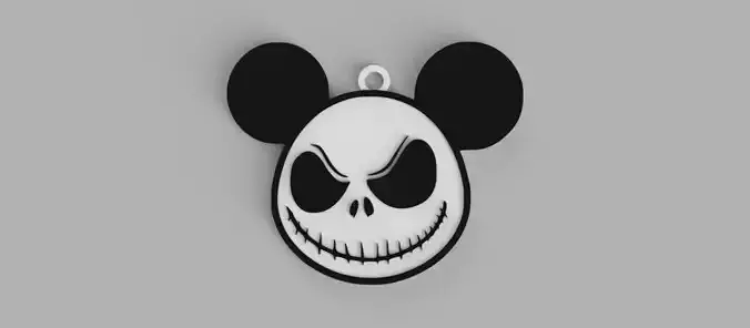 Mickey Mouse Jack Skellington Head Keychain - Pendant - Earring
