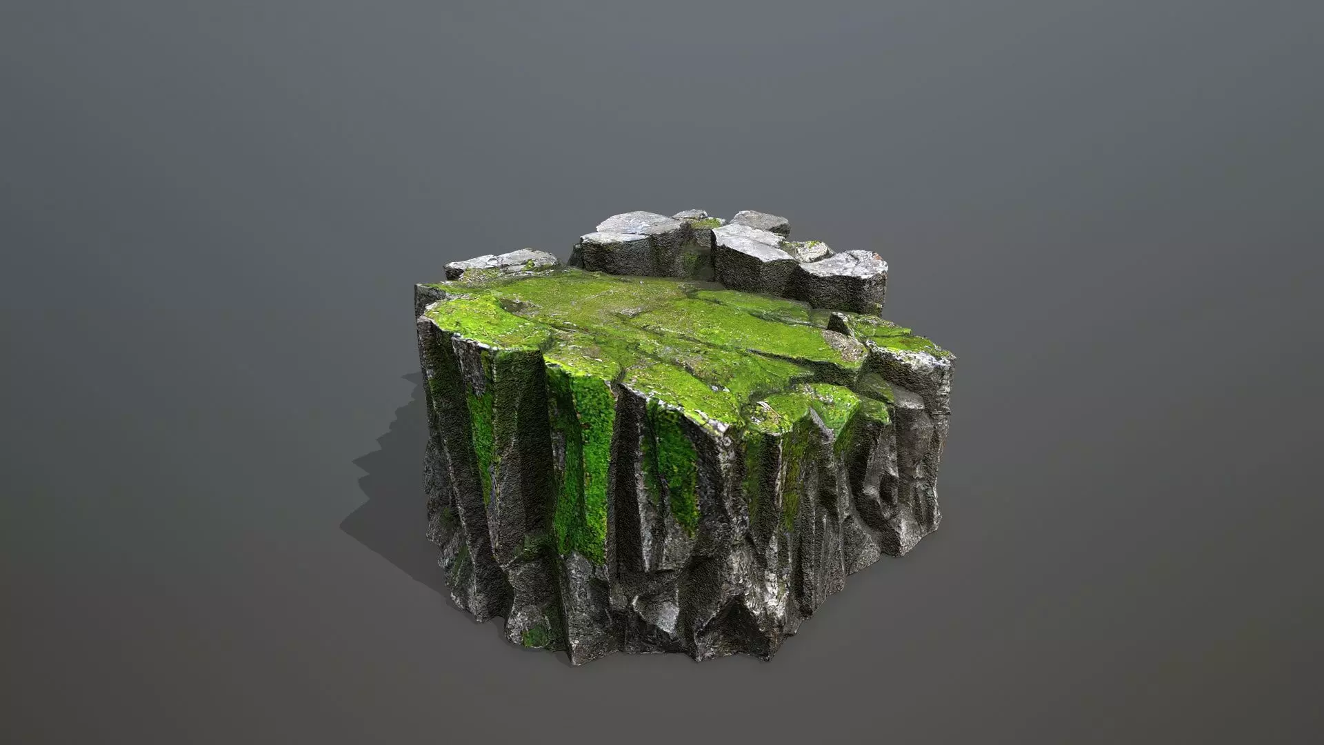 mossy rocks Low-poly 3D model_9