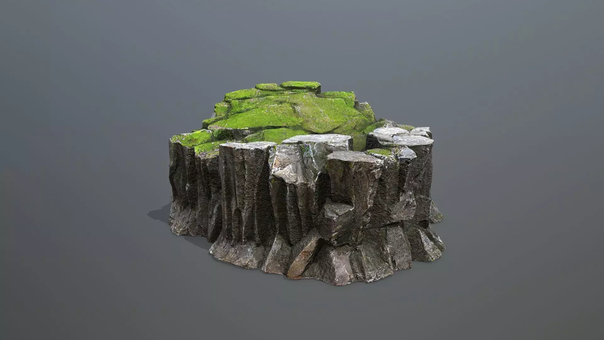 mossy rocks Low-poly 3D model_2