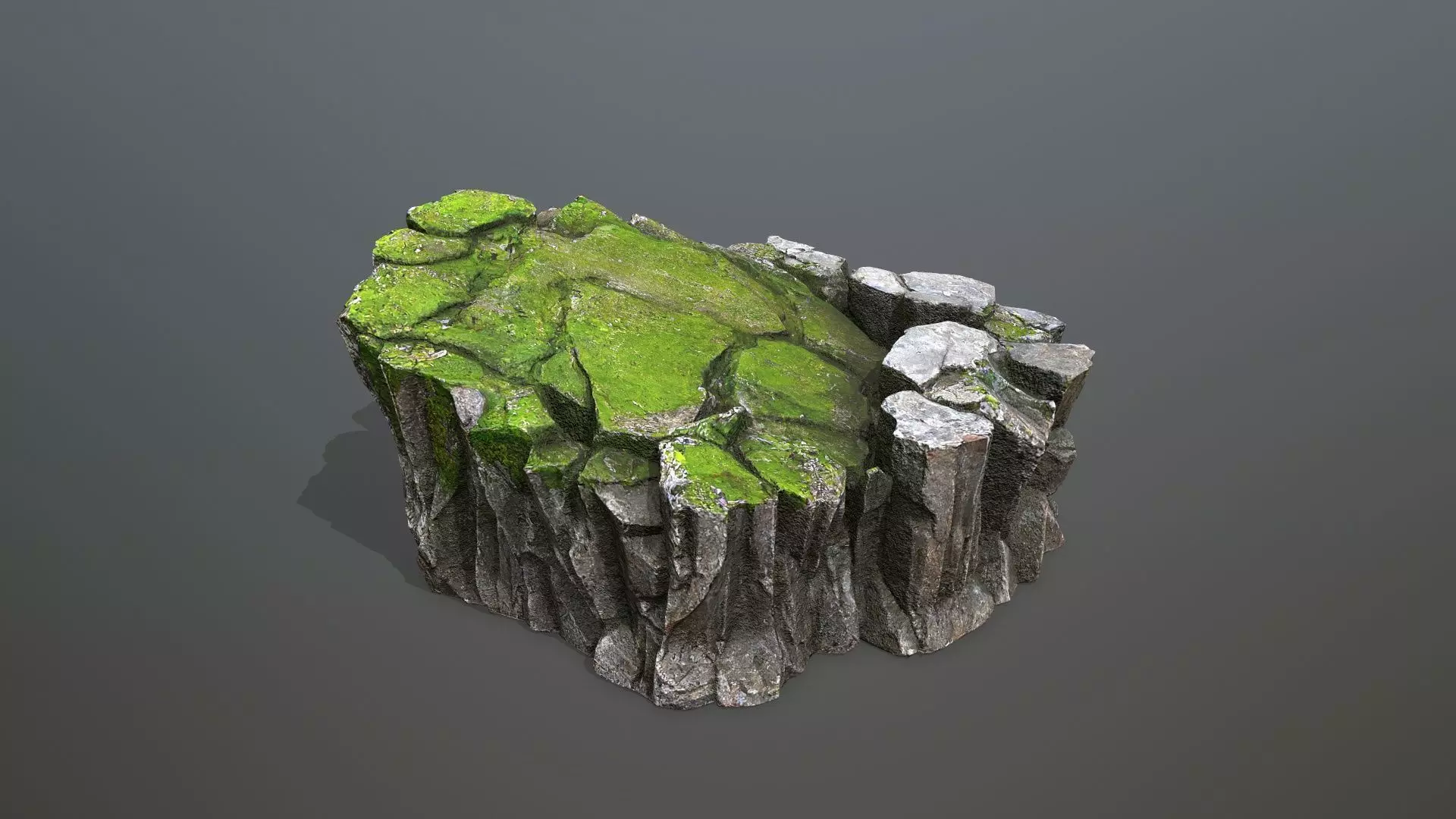 mossy rocks Low-poly 3D model_8