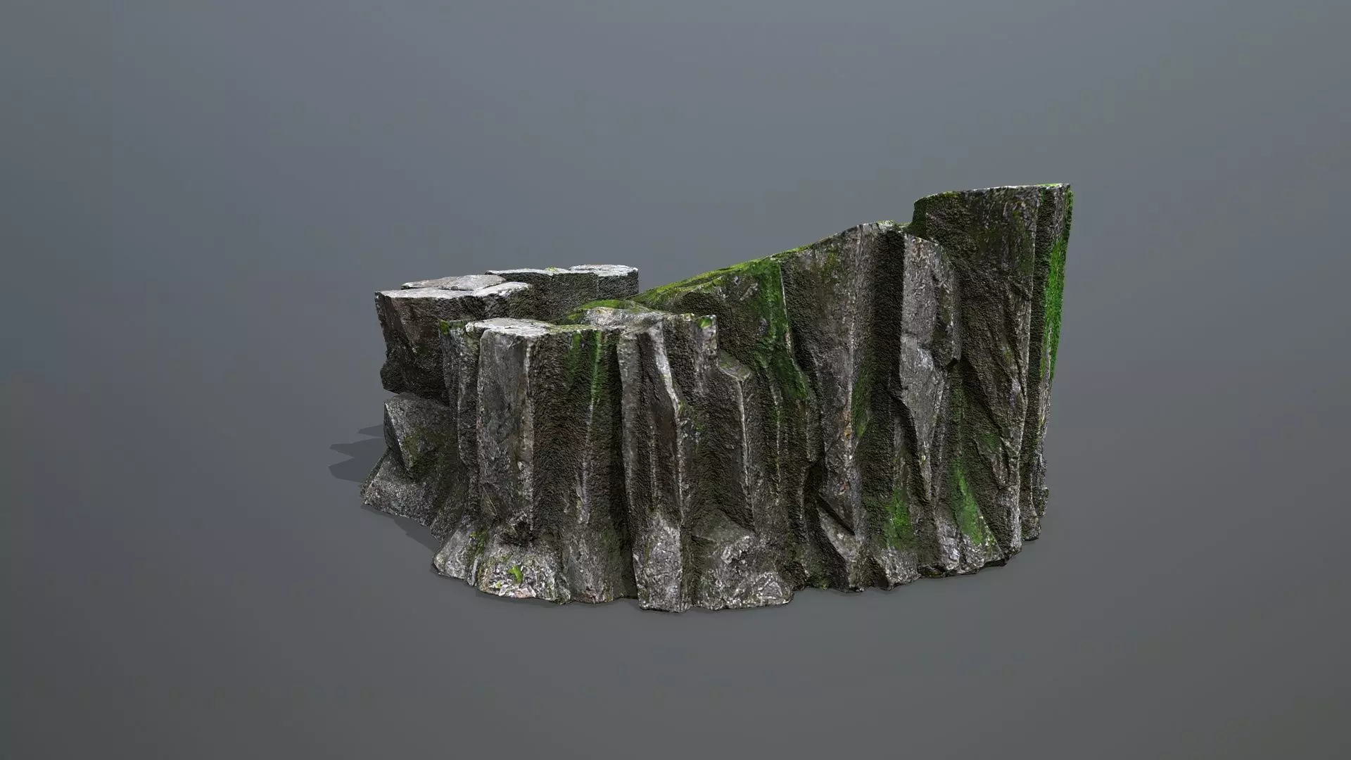 mossy rocks Low-poly 3D model_4