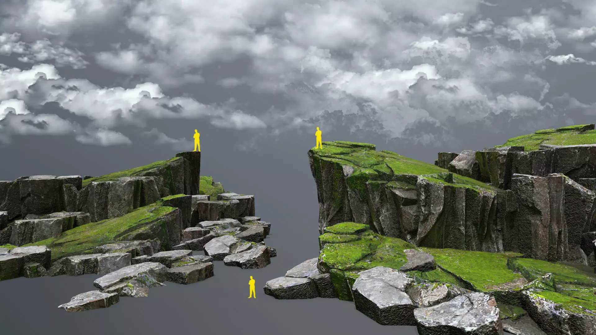 mossy rocks Low-poly 3D model_0