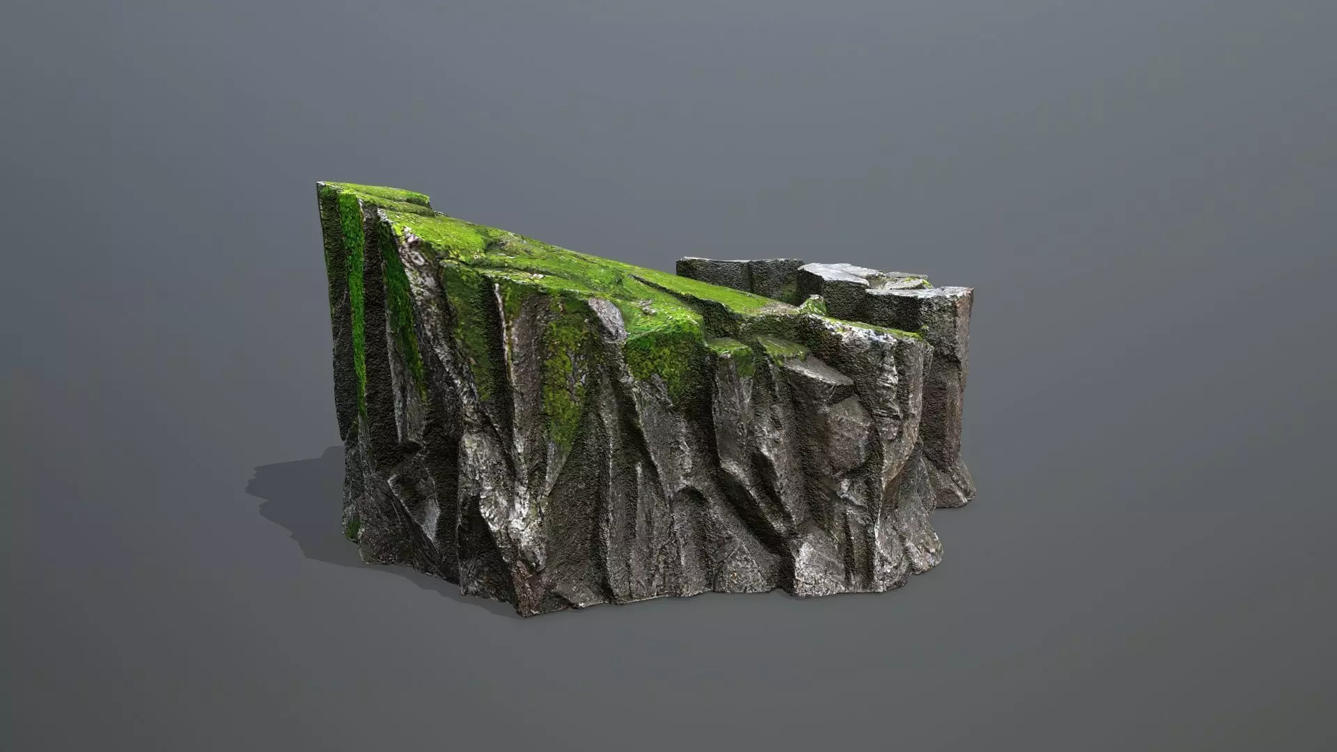 mossy rocks Low-poly 3D model_6