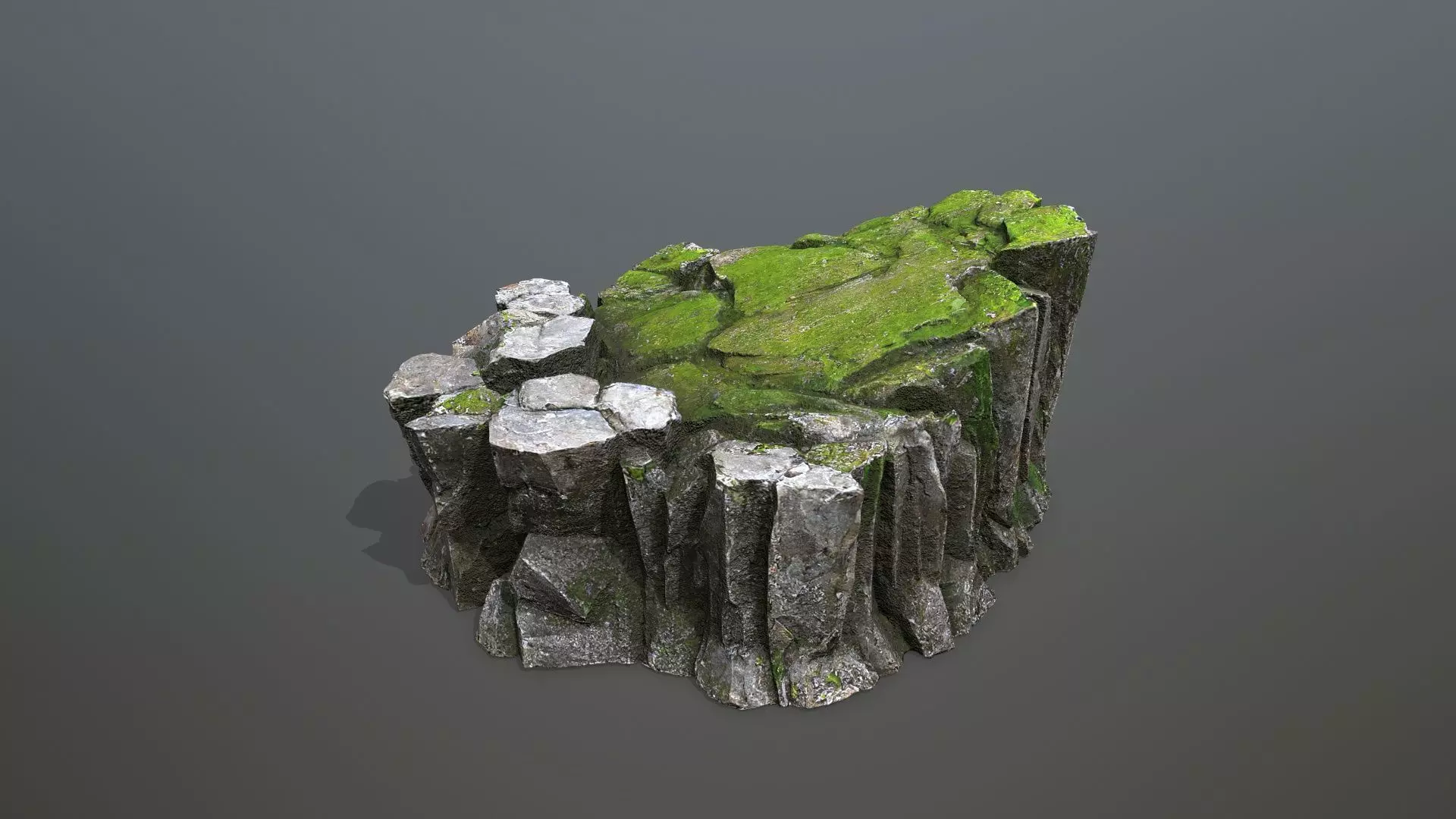 mossy rocks Low-poly 3D model_11