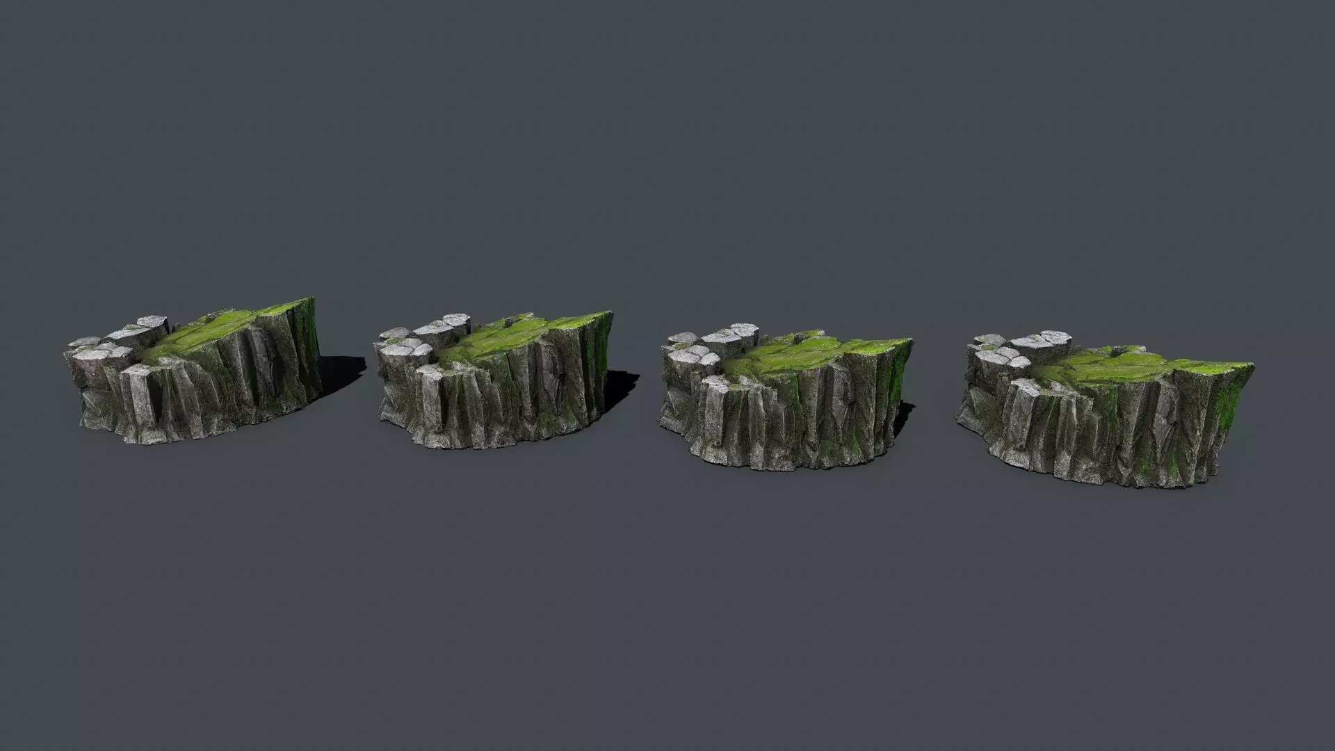 mossy rocks Low-poly 3D model_12