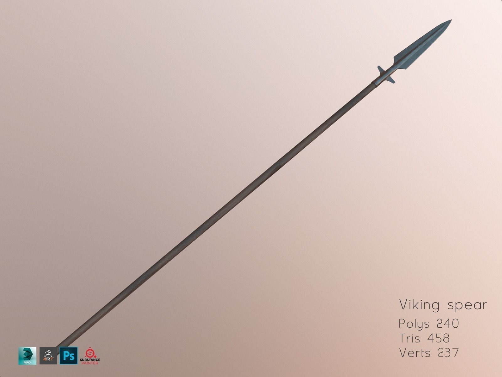 Viking weapons and armor Low-poly 3D model_34