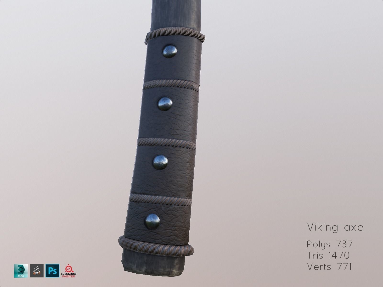 Viking weapons and armor Low-poly 3D model_30