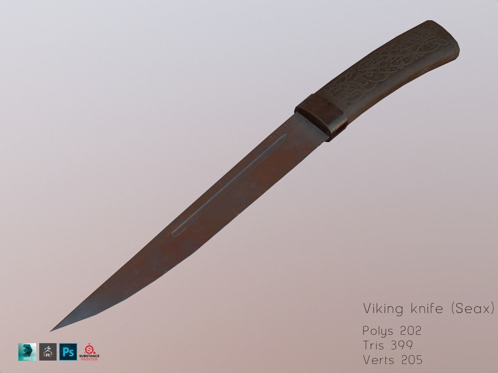 Viking weapons and armor Low-poly 3D model_38