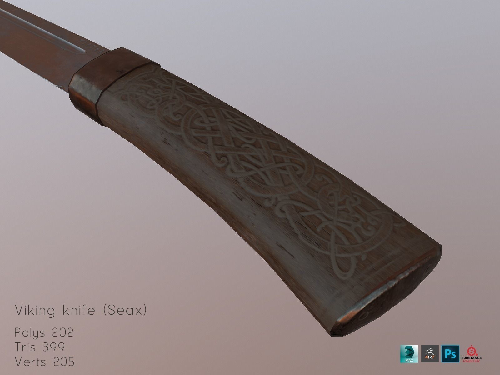 Viking weapons and armor Low-poly 3D model_40
