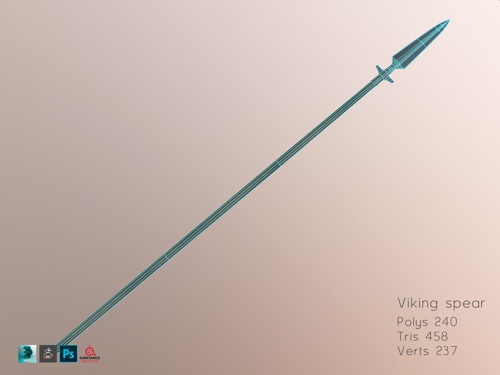 Viking weapons and armor Low-poly 3D model_35