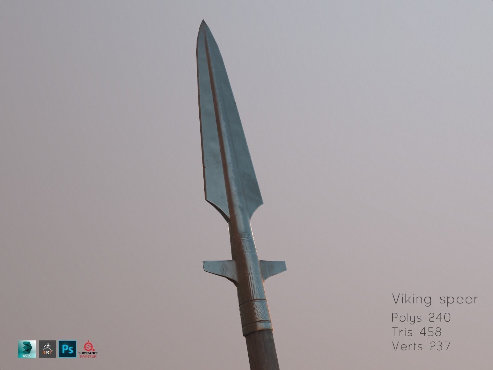 Viking weapons and armor Low-poly 3D model_36