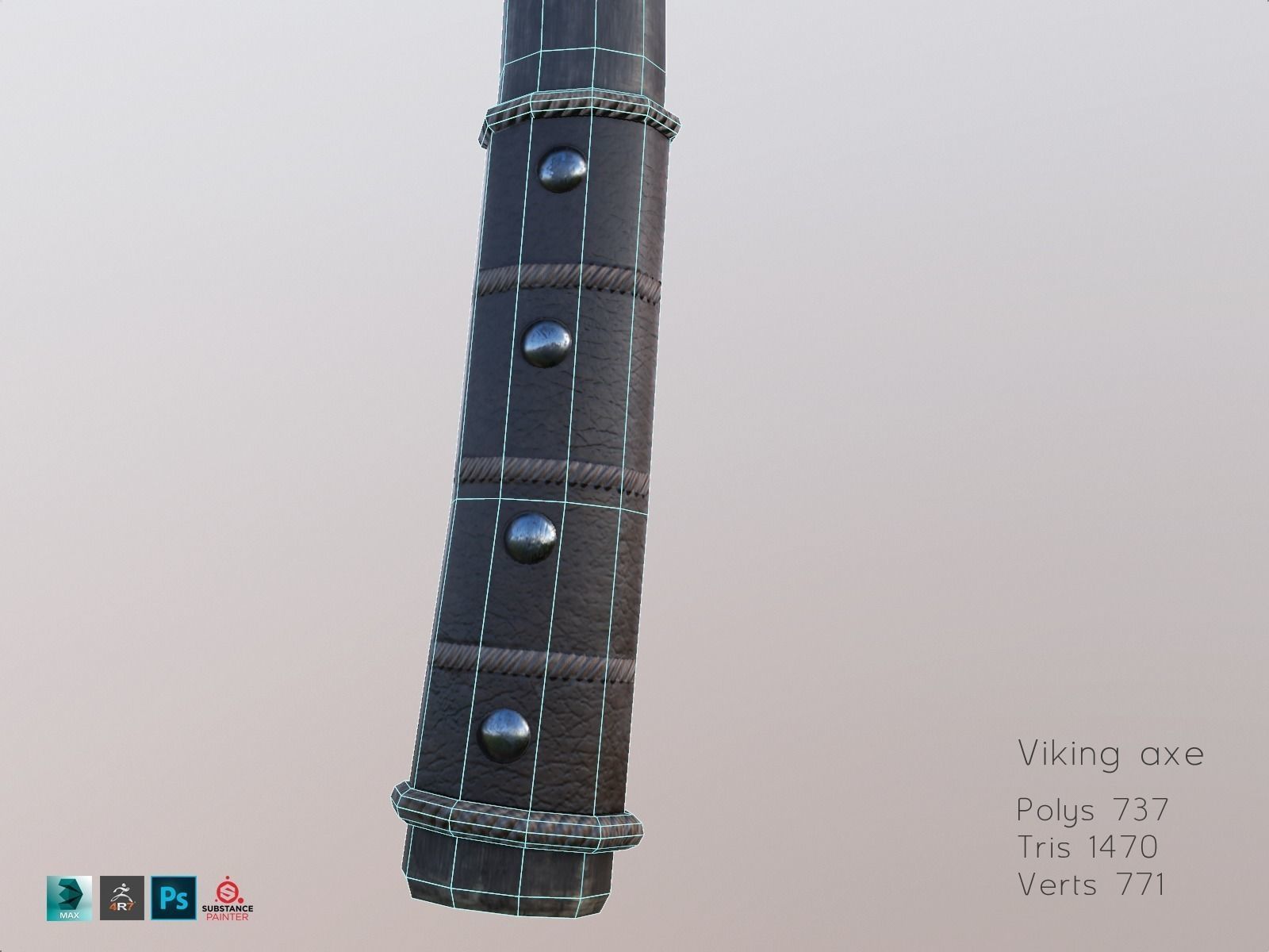 Viking weapons and armor Low-poly 3D model_31