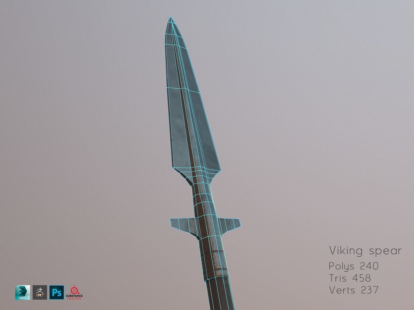 Viking weapons and armor Low-poly 3D model_37