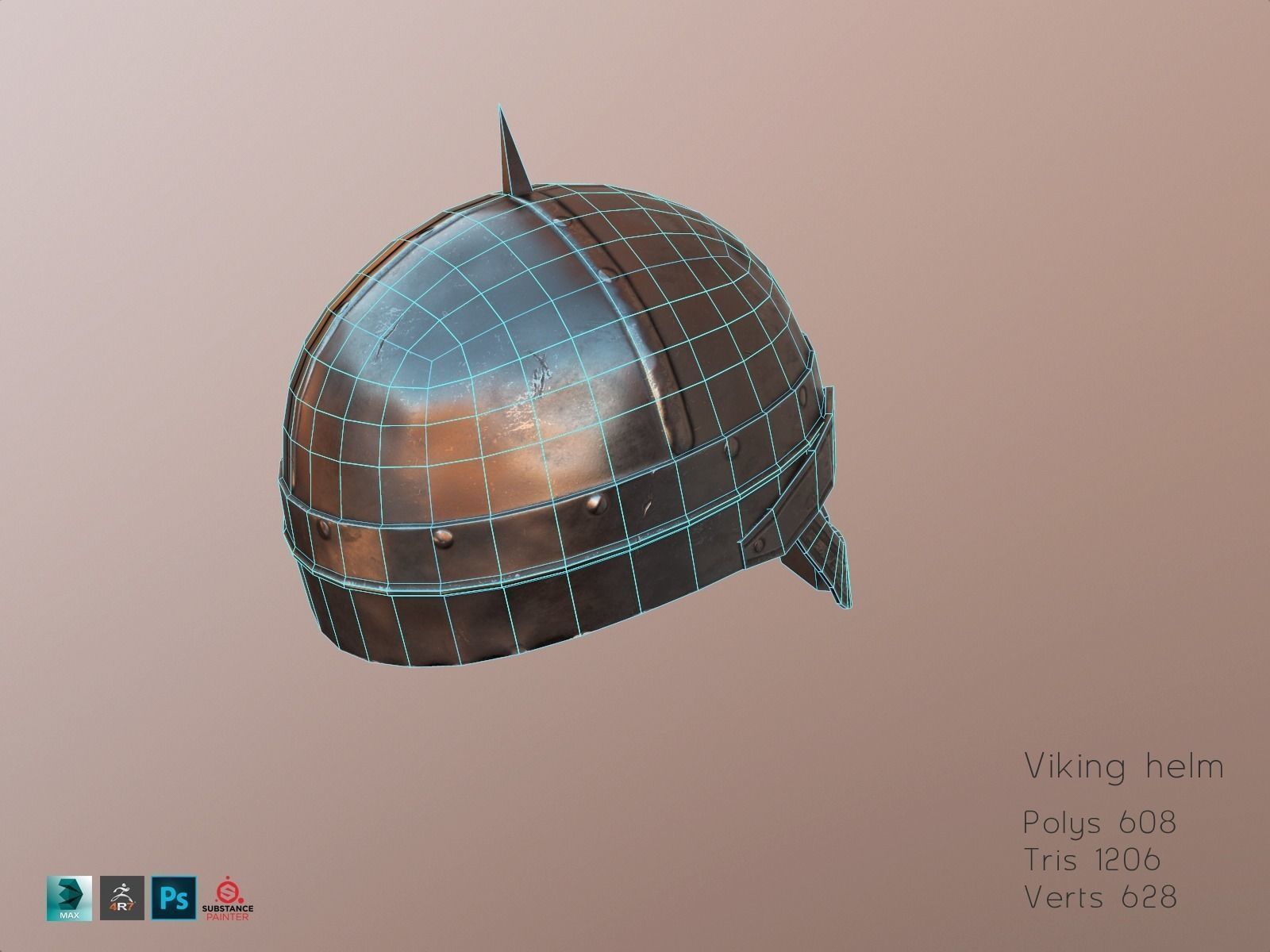 Viking weapons and armor Low-poly 3D model_20