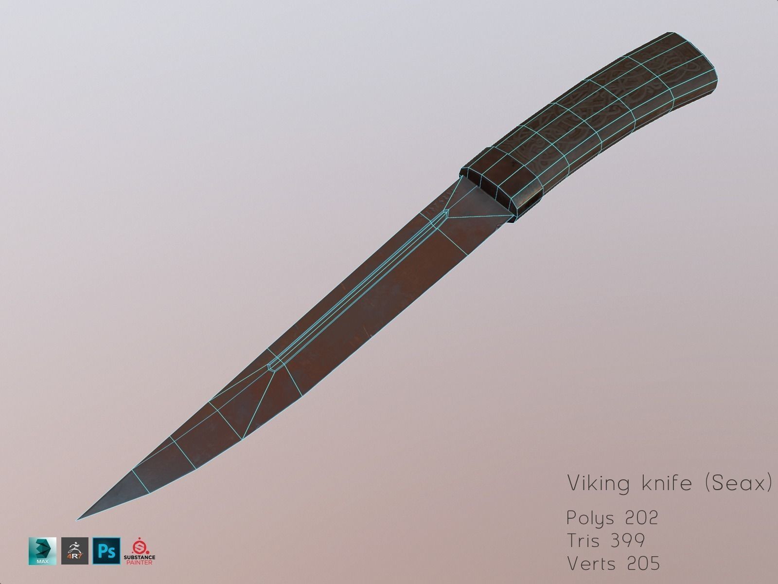 Viking weapons and armor Low-poly 3D model_39