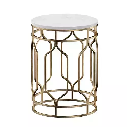 Interior Table with White Marble Round Accent Marble Table