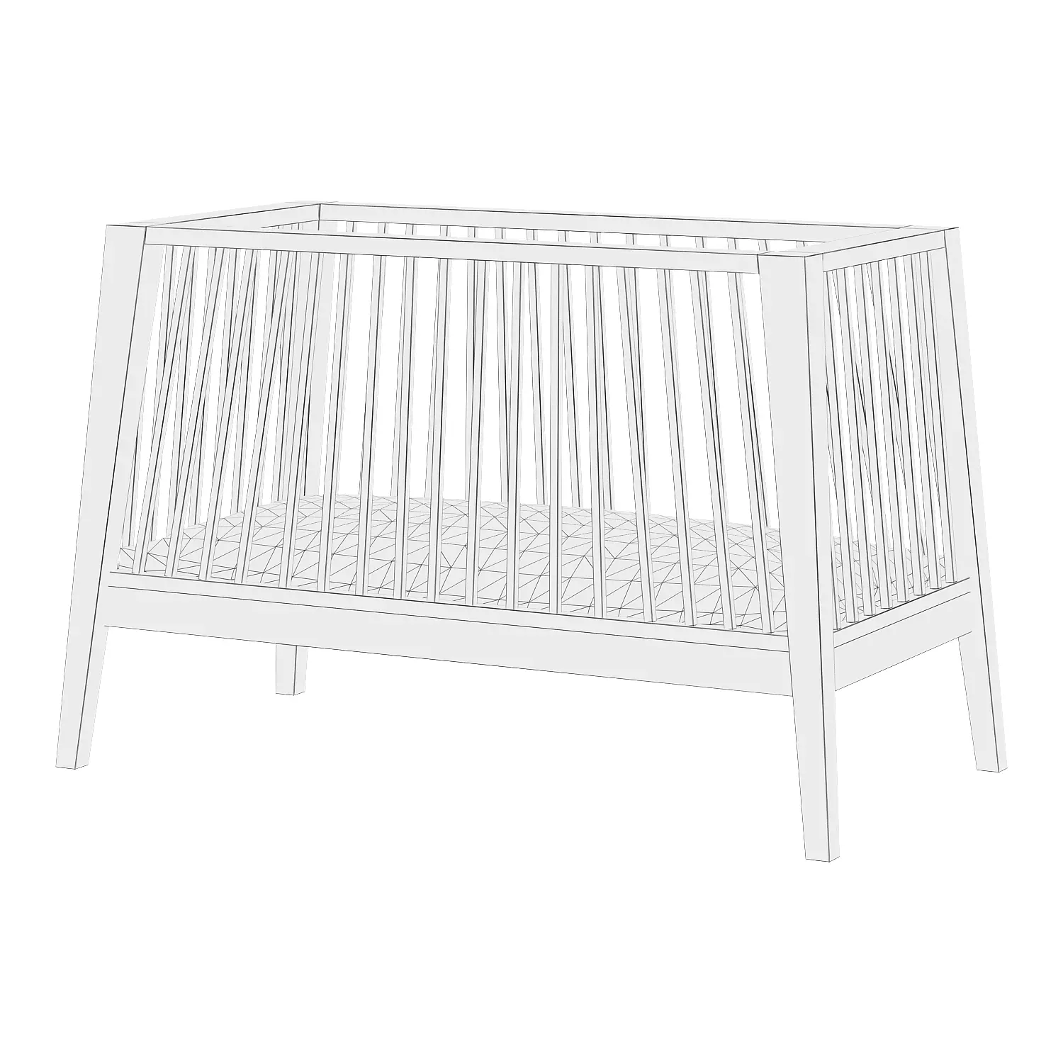 Baby cot Leander Linea 3D model_3