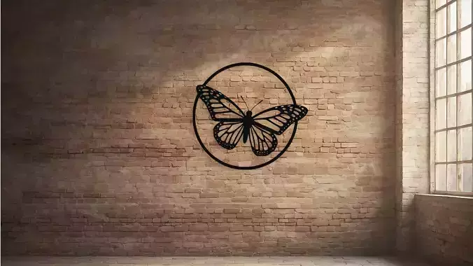 Monarch Butterfly Wall Decor Vector Art