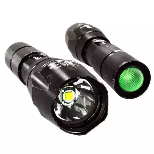 Aluminium Flashlight used Low-poly 3D model