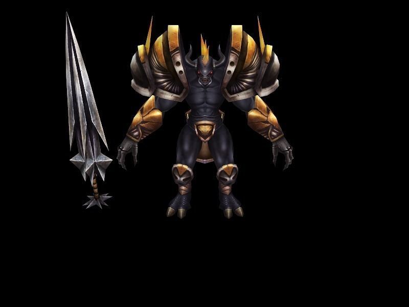 Damage the knight Free low-poly 3D model_0