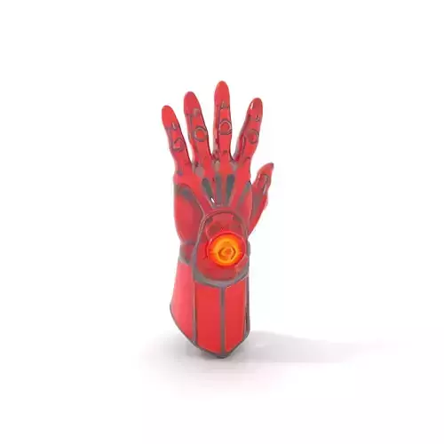 Futuristic Red Cybernetic Glove Model Pack Low-poly 3D model