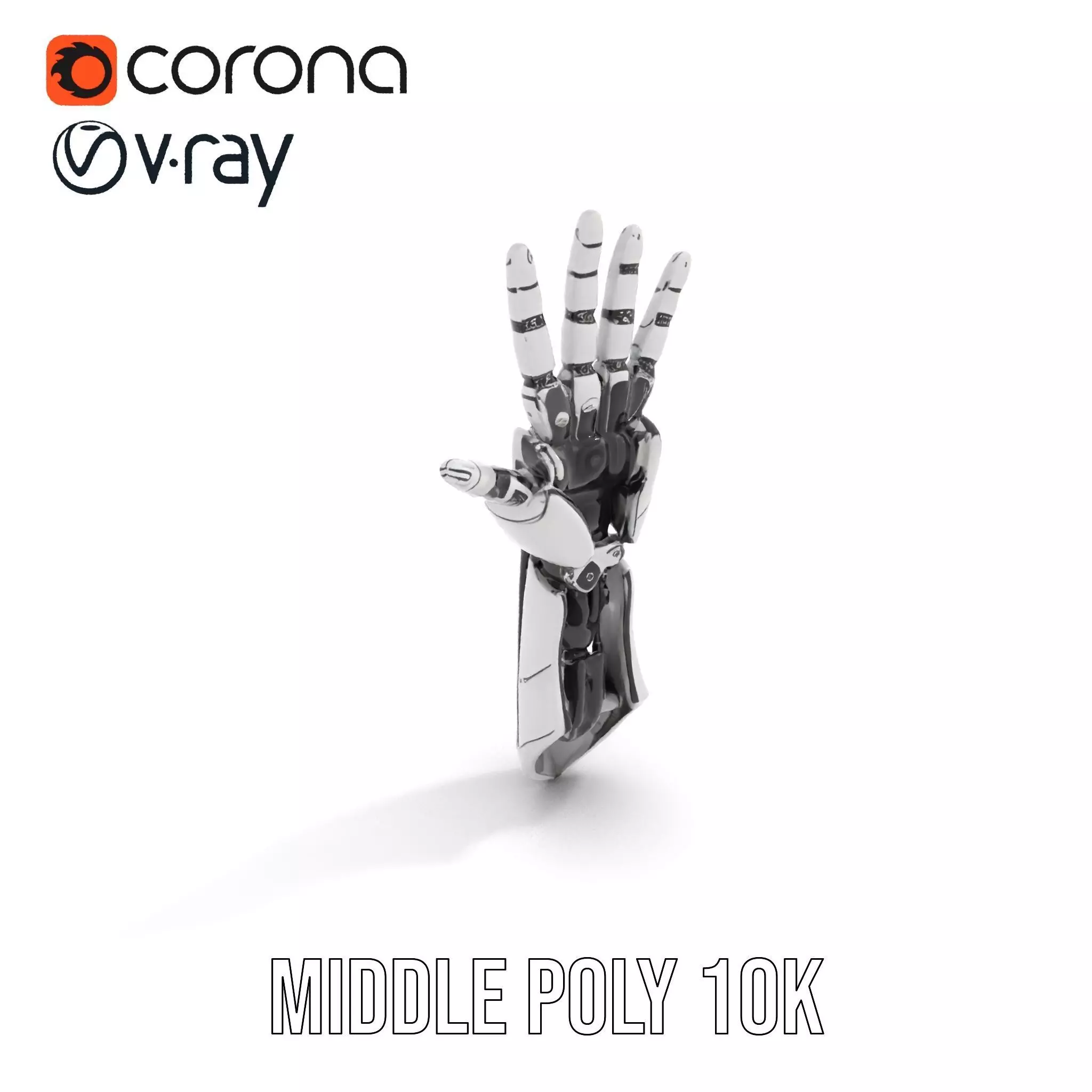 Futuristic Robotic Hand Model Pack Low-poly 3D model_10