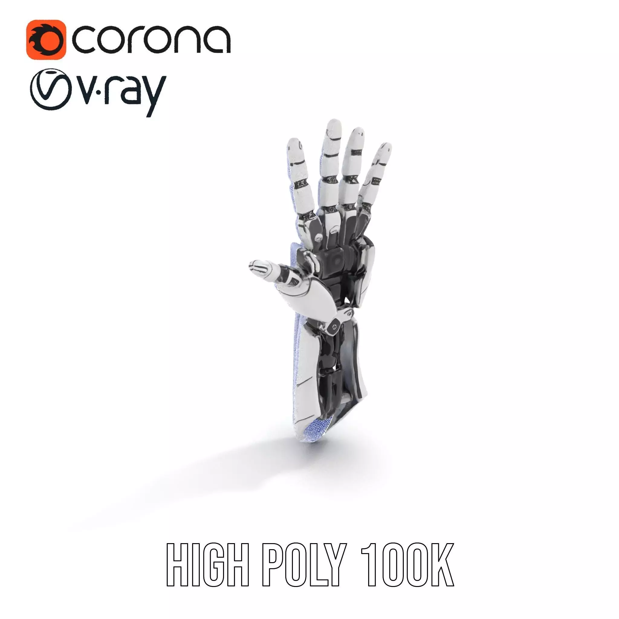 Futuristic Robotic Hand Model Pack Low-poly 3D model_17