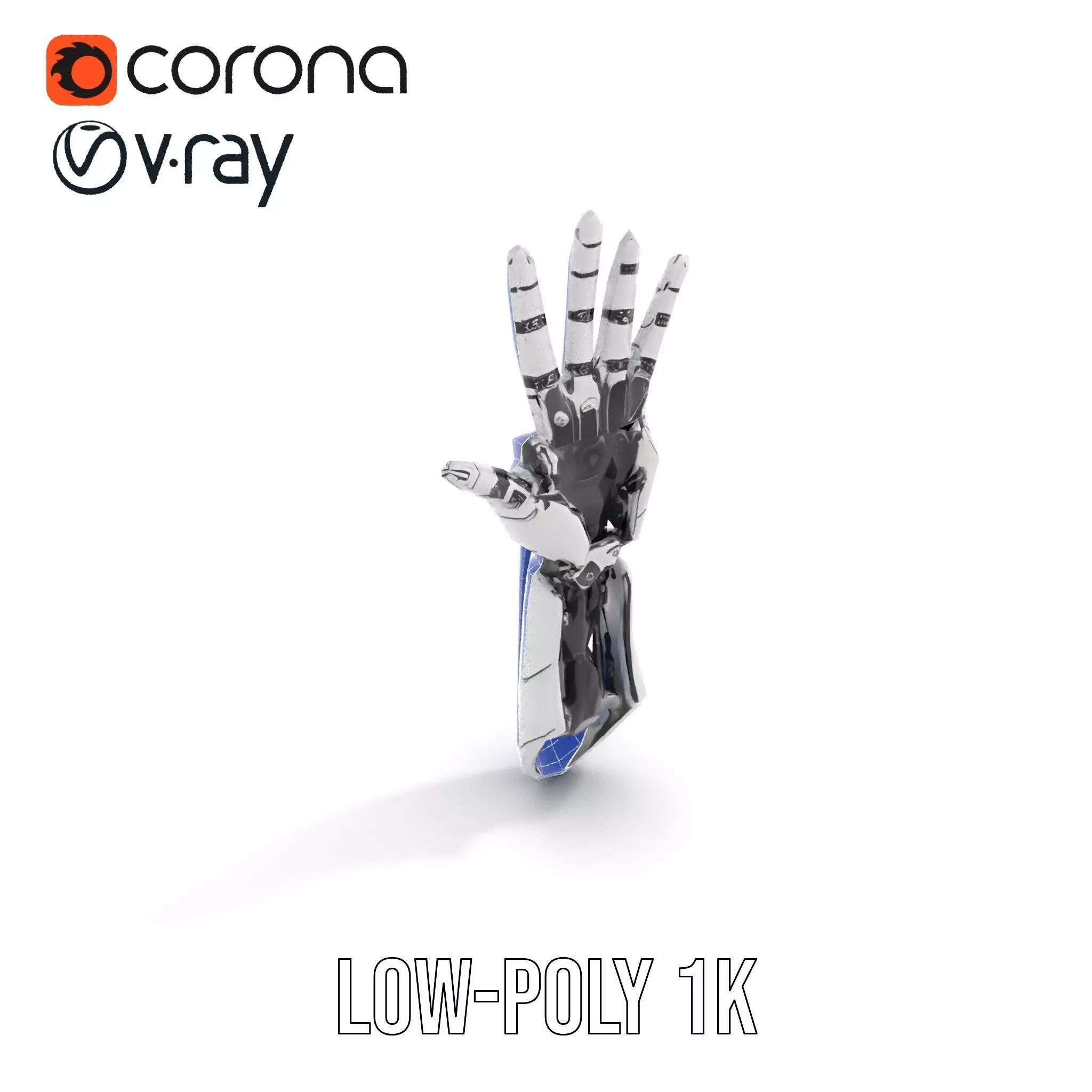 Futuristic Robotic Hand Model Pack Low-poly 3D model_7