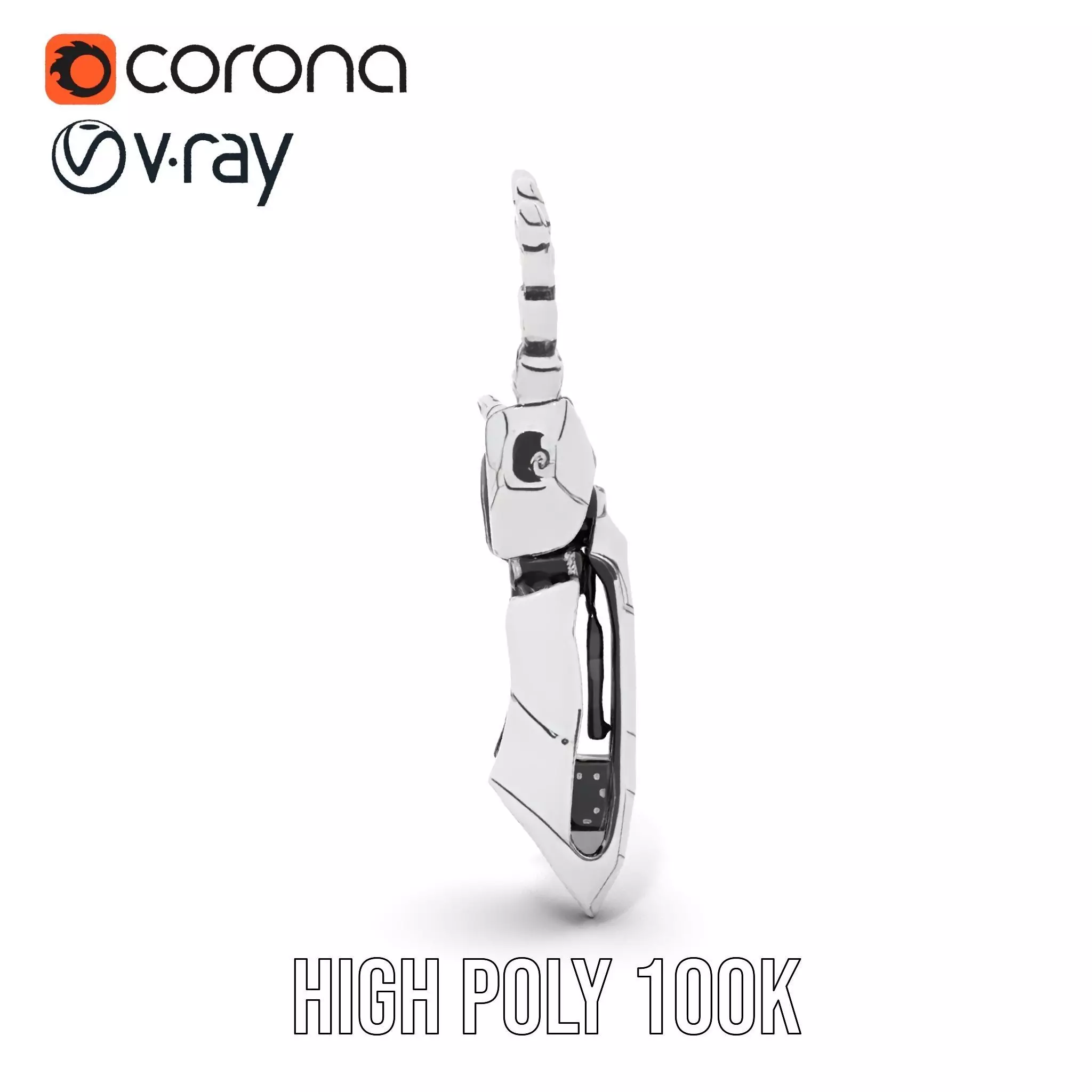 Futuristic Robotic Hand Model Pack Low-poly 3D model_32