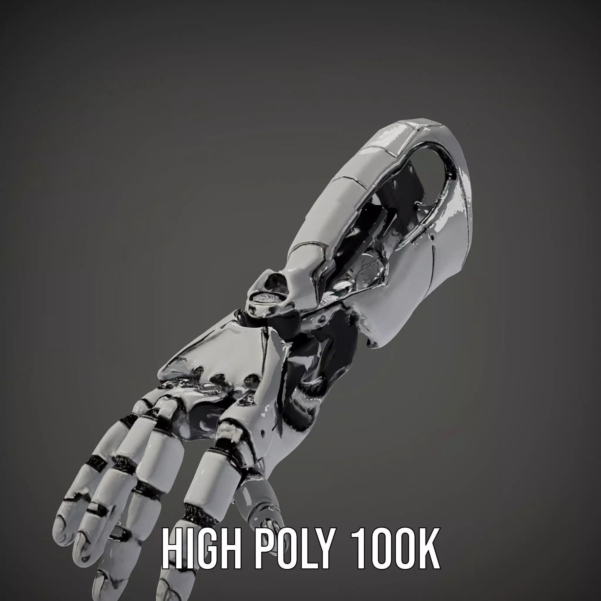 Futuristic Robotic Hand Model Pack Low-poly 3D model_34