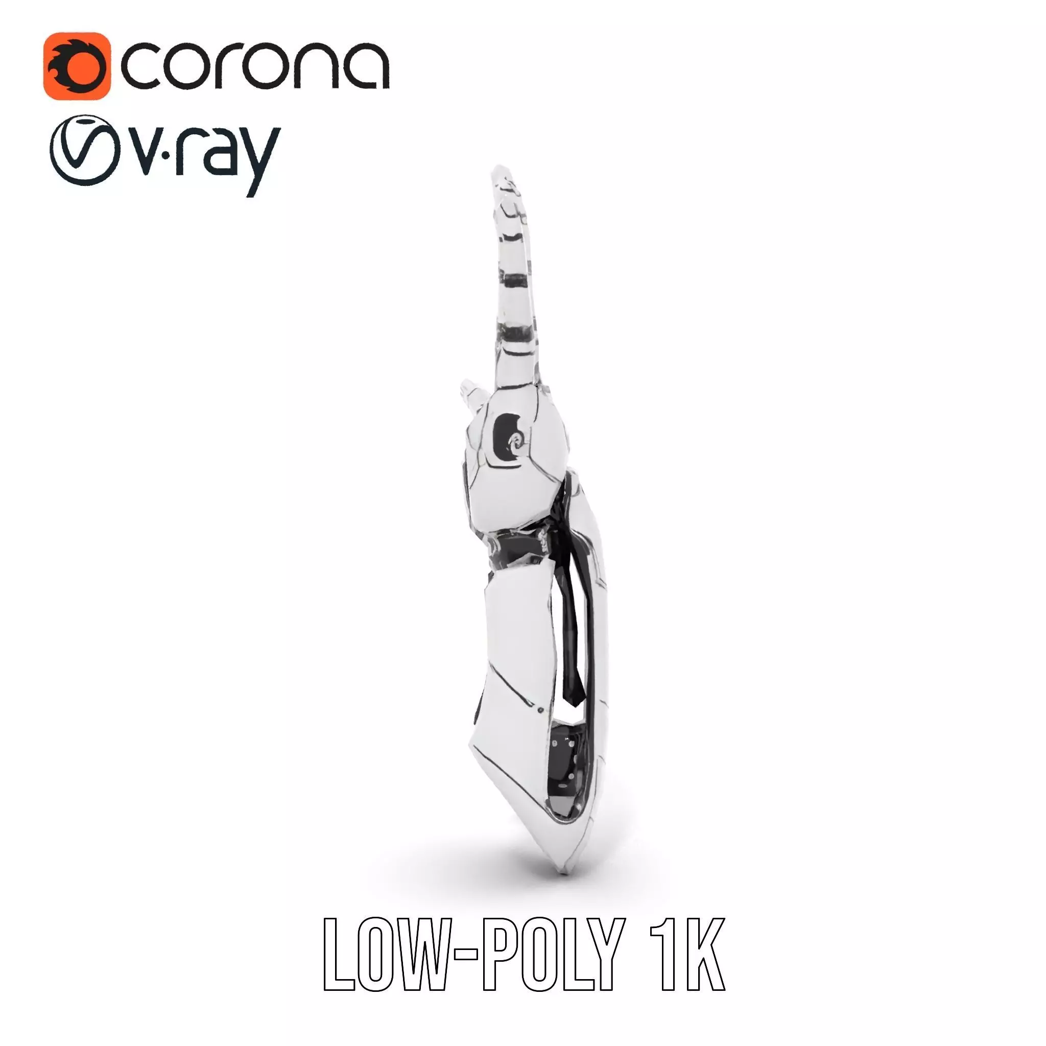 Futuristic Robotic Hand Model Pack Low-poly 3D model_19