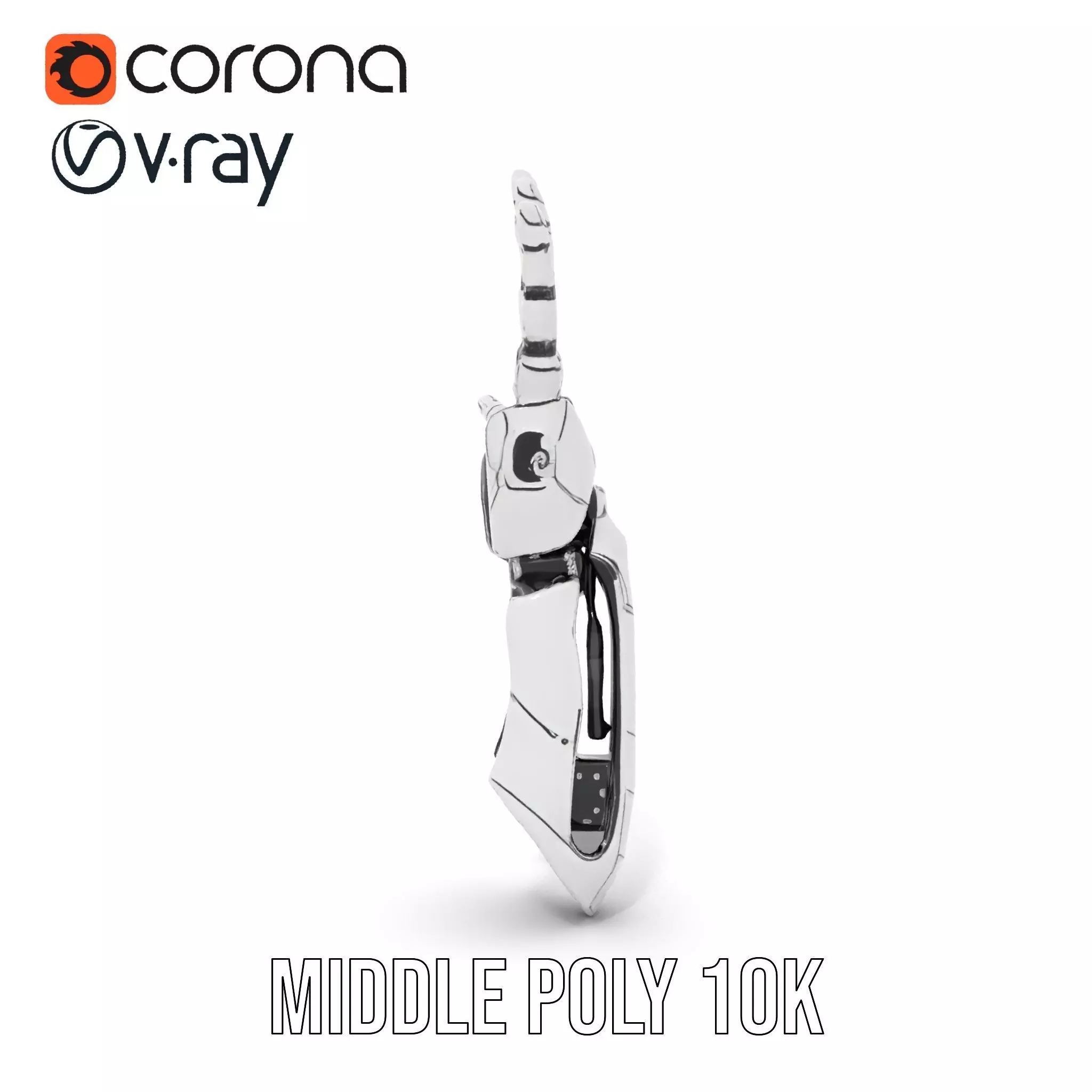 Futuristic Robotic Hand Model Pack Low-poly 3D model_15