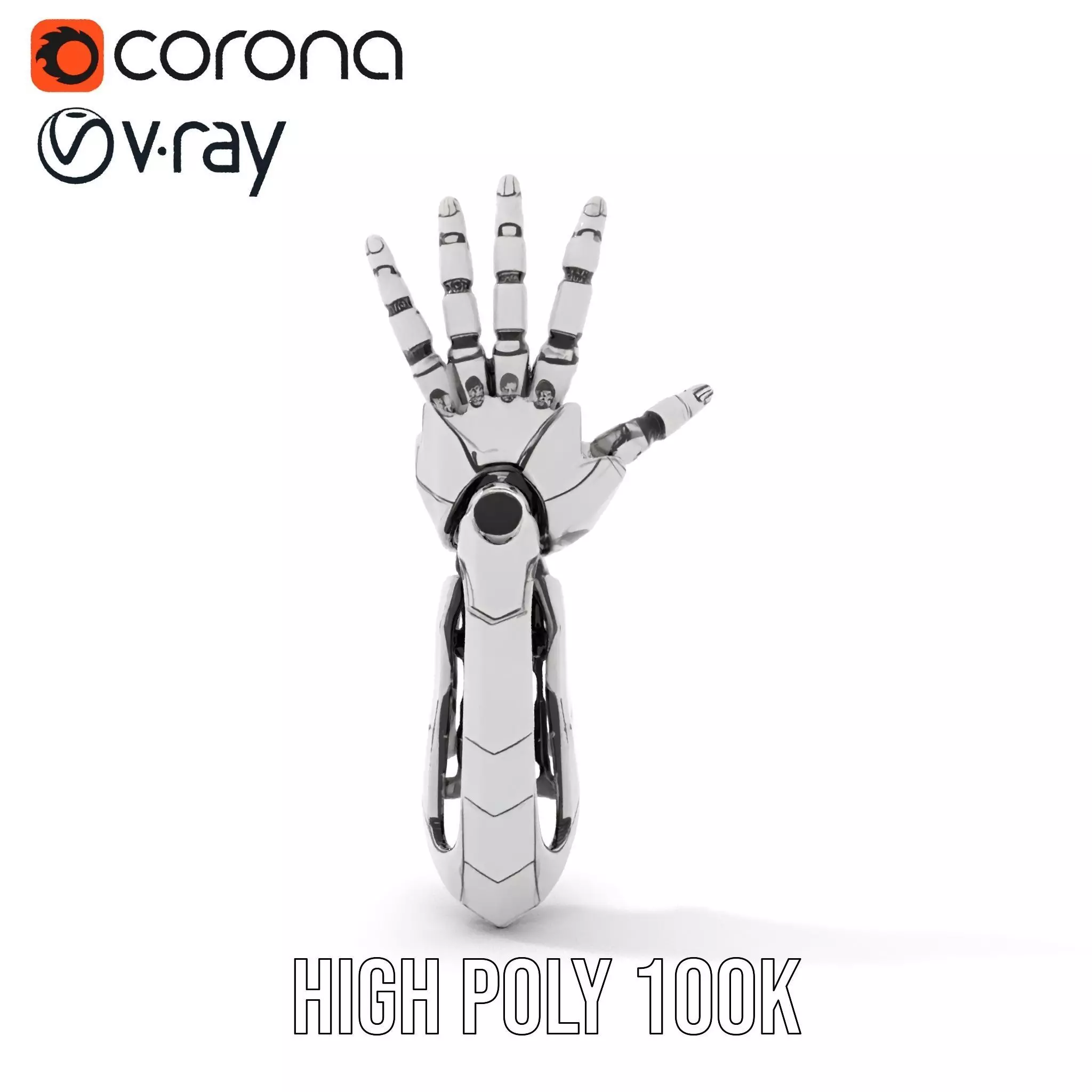 Futuristic Robotic Hand Model Pack Low-poly 3D model_20