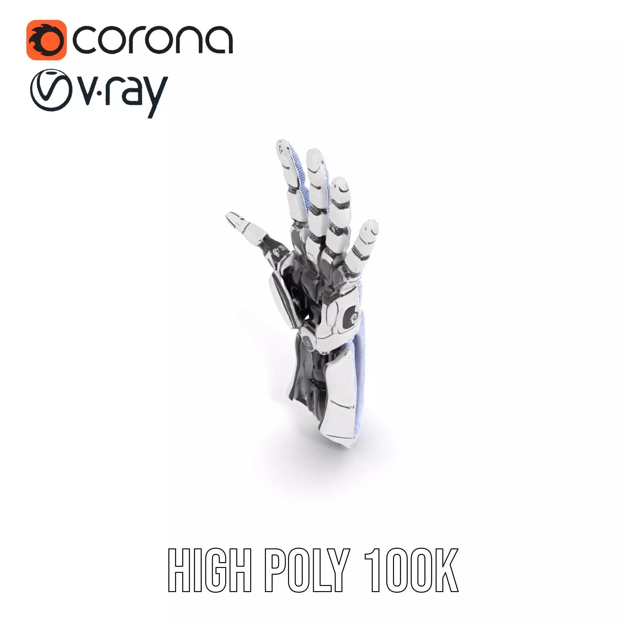 Futuristic Robotic Hand Model Pack Low-poly 3D model_29