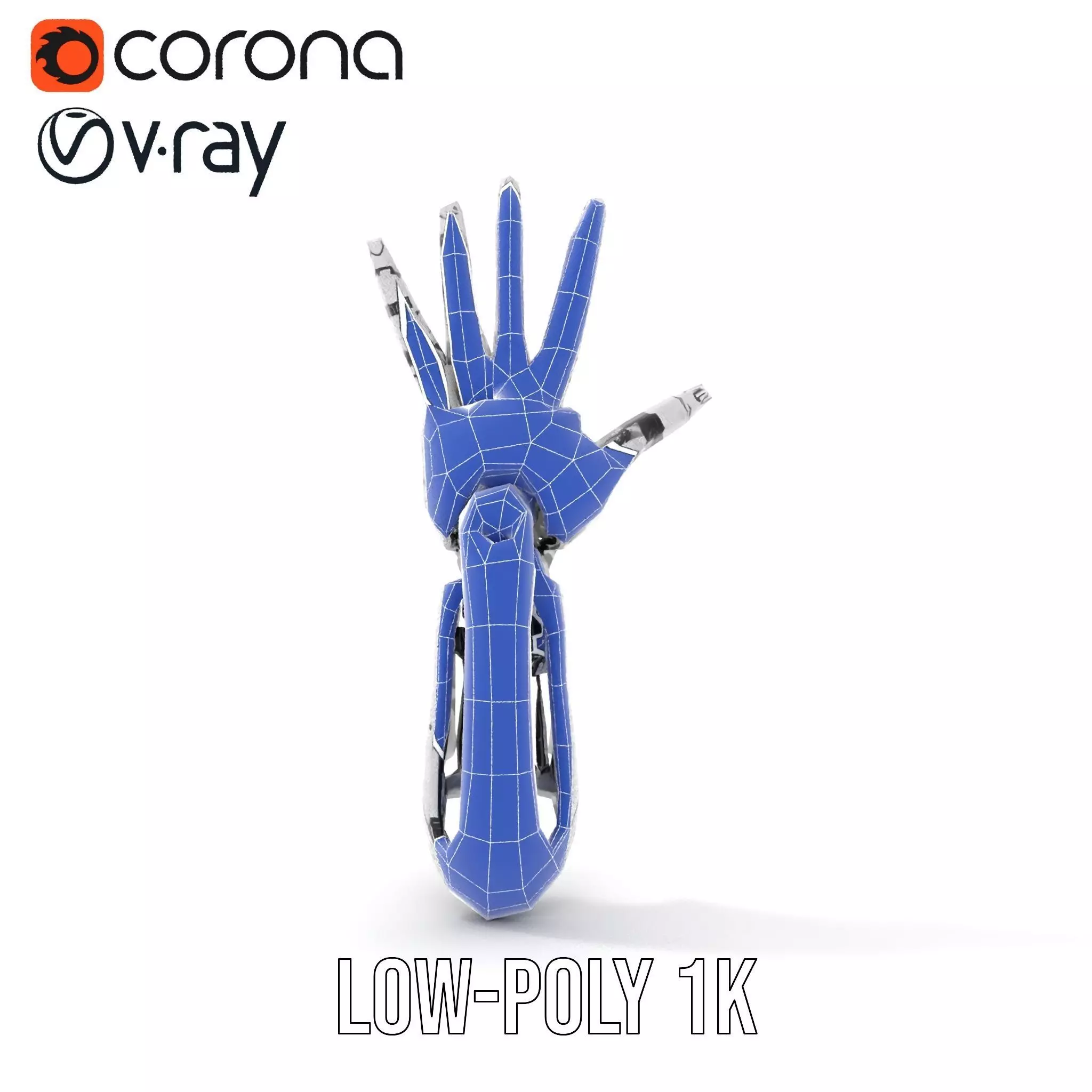 Futuristic Robotic Hand Model Pack Low-poly 3D model_22