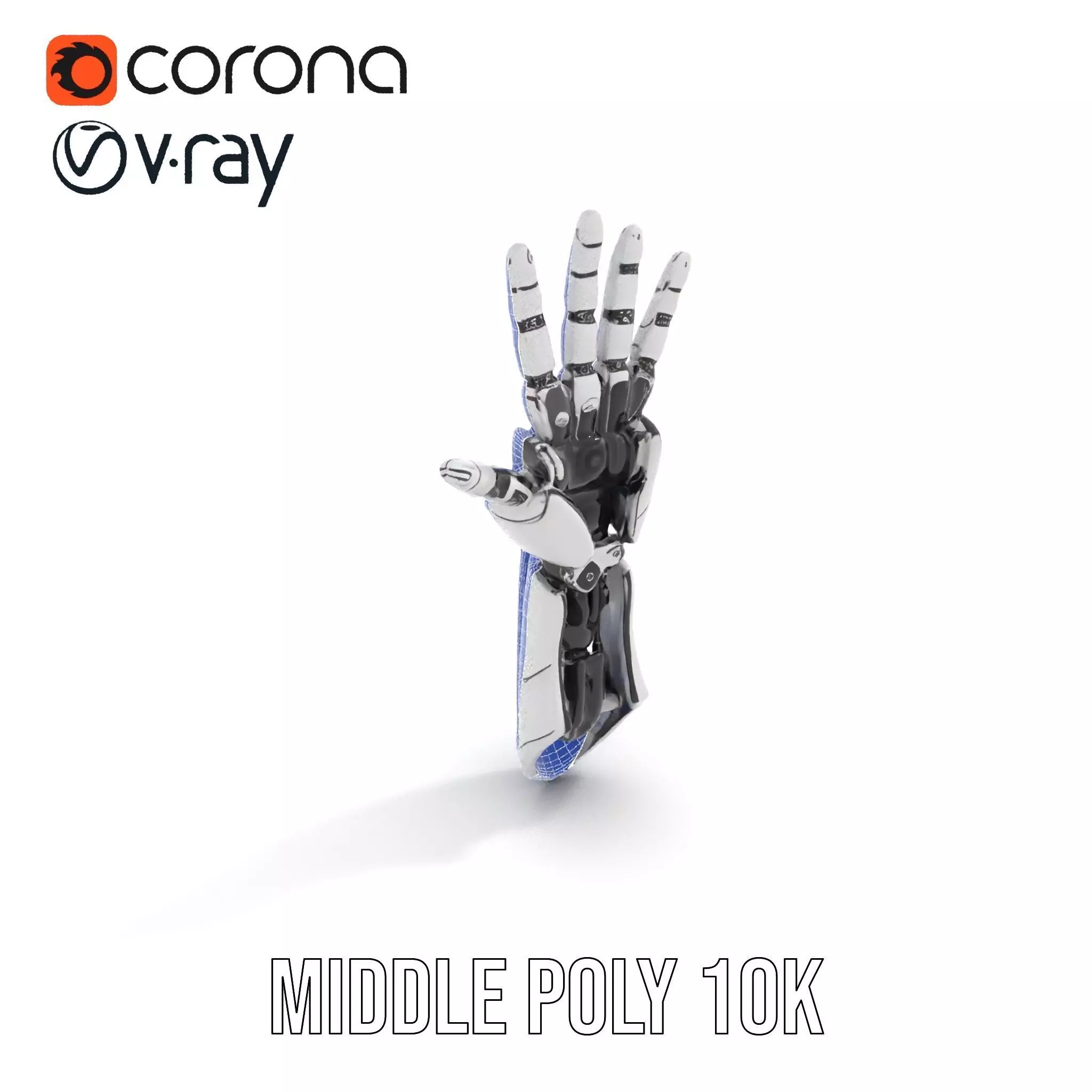 Futuristic Robotic Hand Model Pack Low-poly 3D model_24