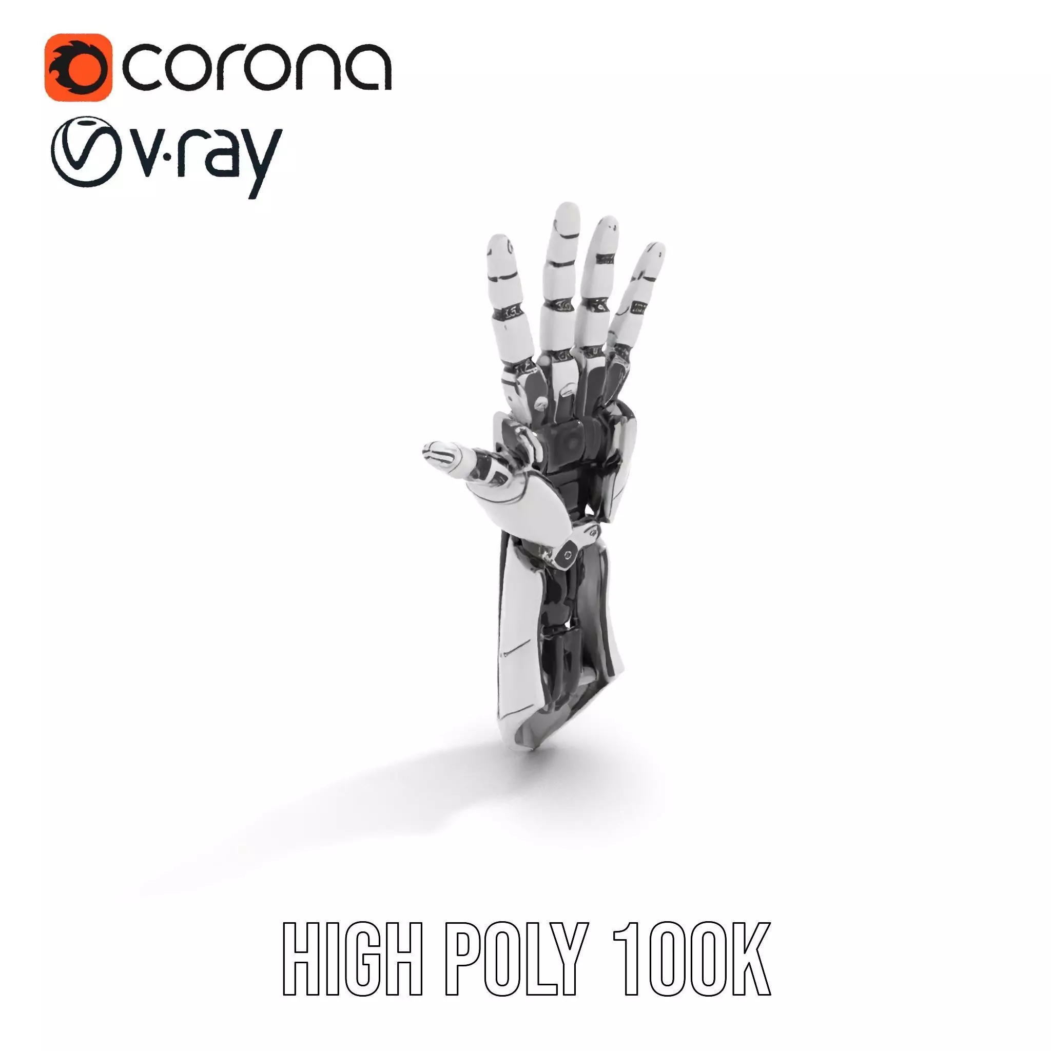 Futuristic Robotic Hand Model Pack Low-poly 3D model_14