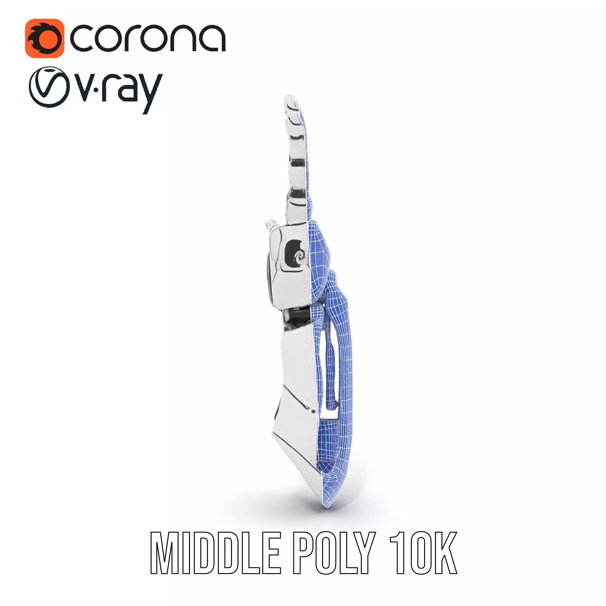 Futuristic Robotic Hand Model Pack Low-poly 3D model_30