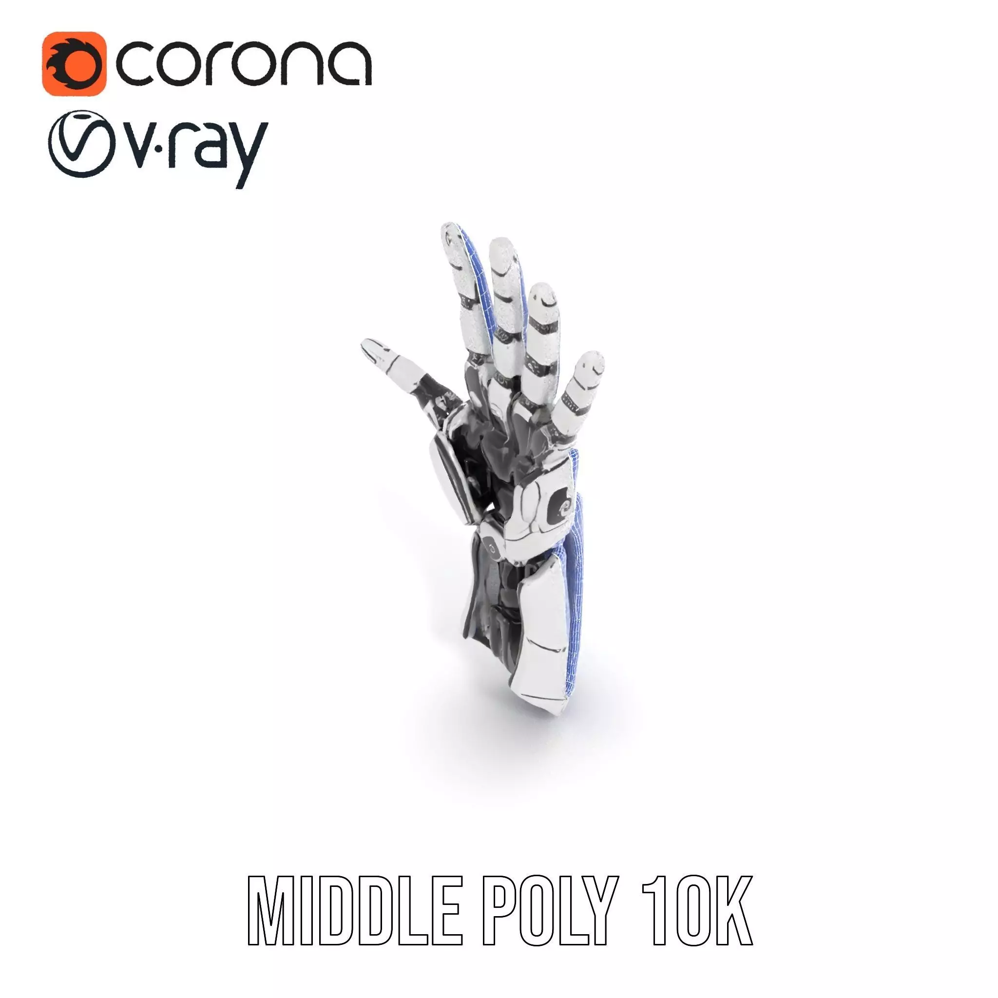 Futuristic Robotic Hand Model Pack Low-poly 3D model_27