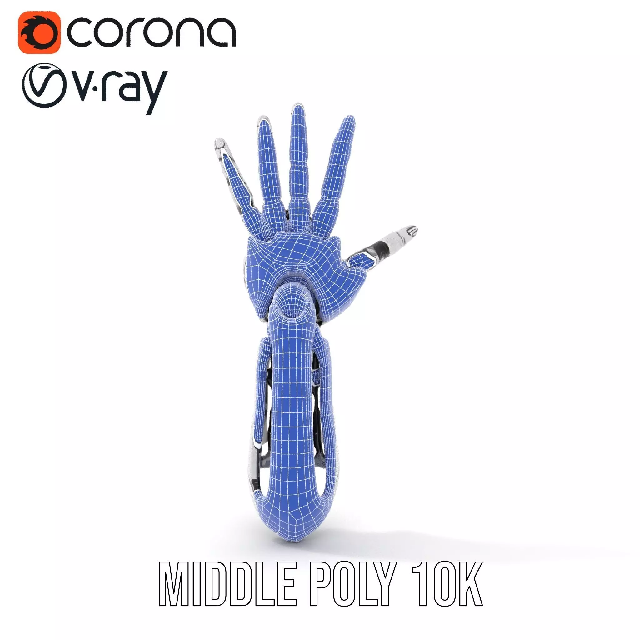 Futuristic Robotic Hand Model Pack Low-poly 3D model_21