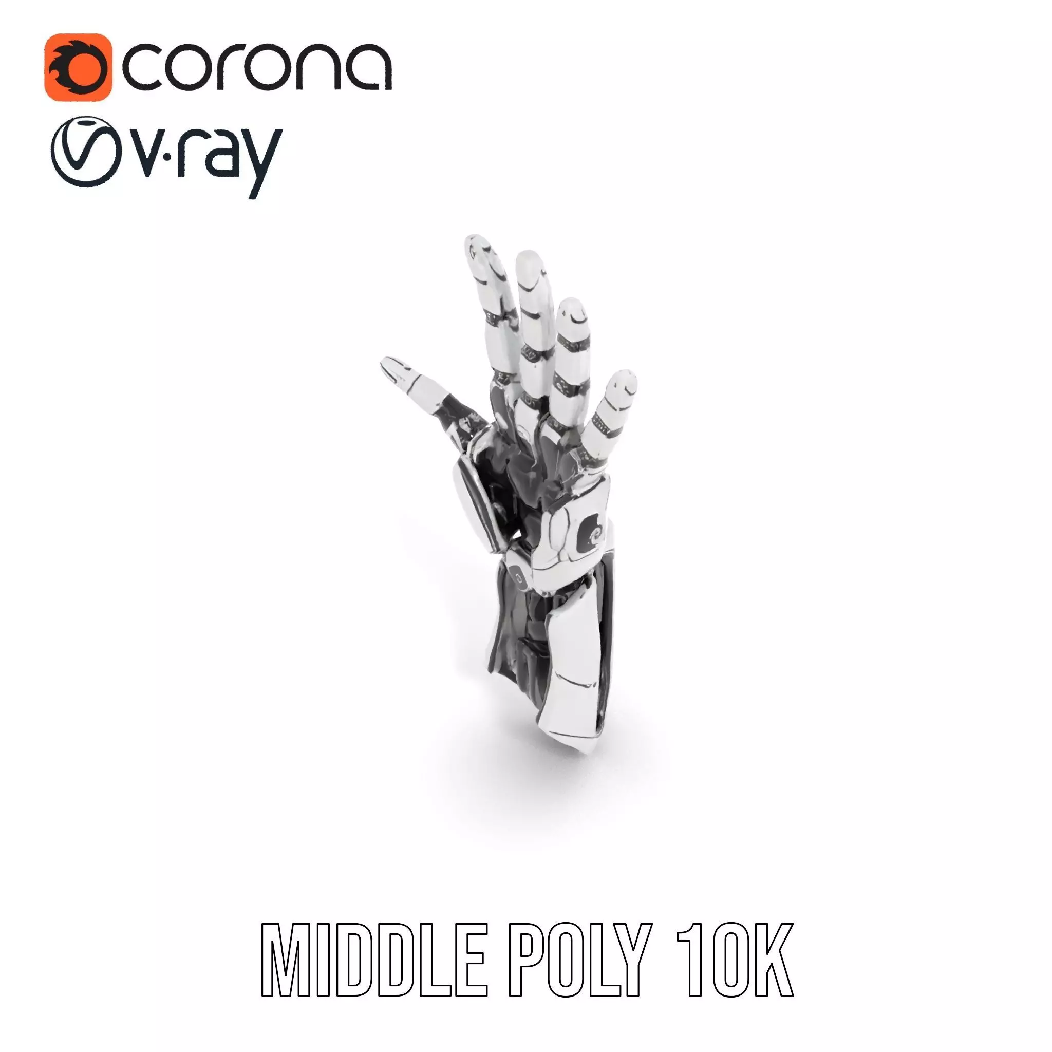 Futuristic Robotic Hand Model Pack Low-poly 3D model_18